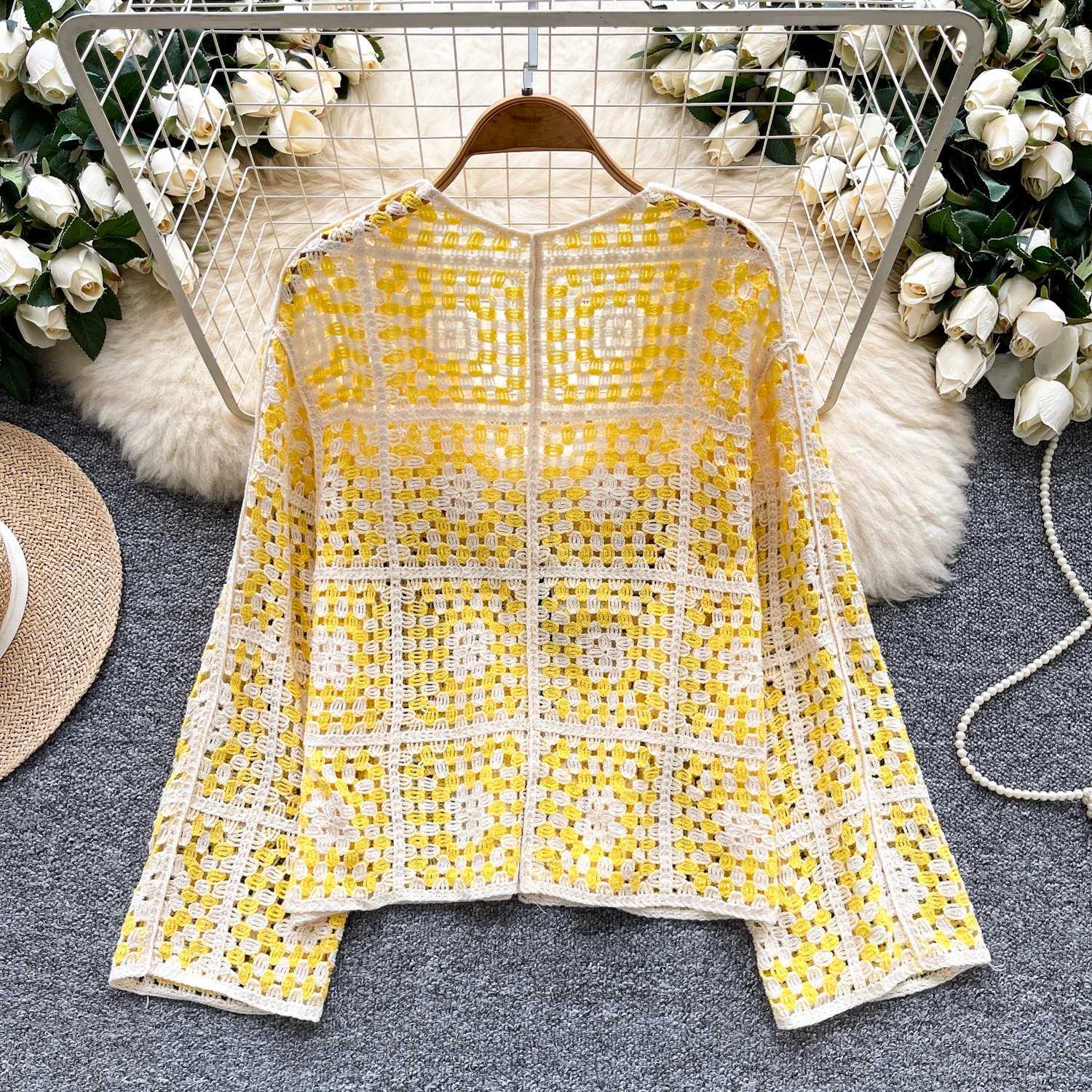 c vintage long sve print loose Knit Ele Fashion Sexy cardigan bohemian Women Blouse Women W251014
