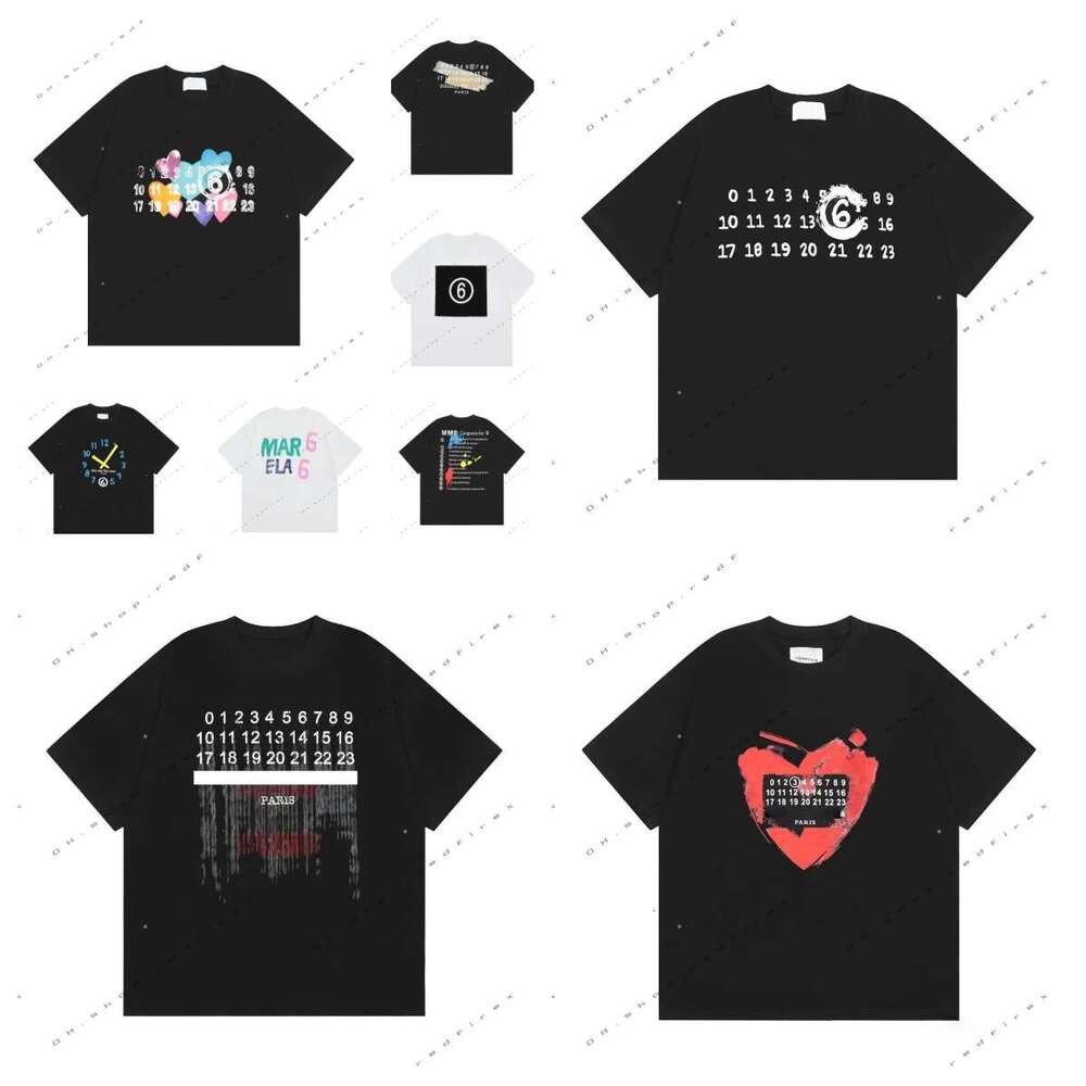 maisons margeila shirts Fashion Printed Digit Graphic Tee Men and Women Designer High End Luxury Vintage Style Graffiti T Shirt Y2k mm6 margielalies margiella 7G