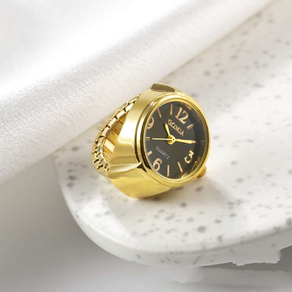 Women New Simple Digital Glitter Ins Student Ring for Men Fashionable Gold Finger Watch