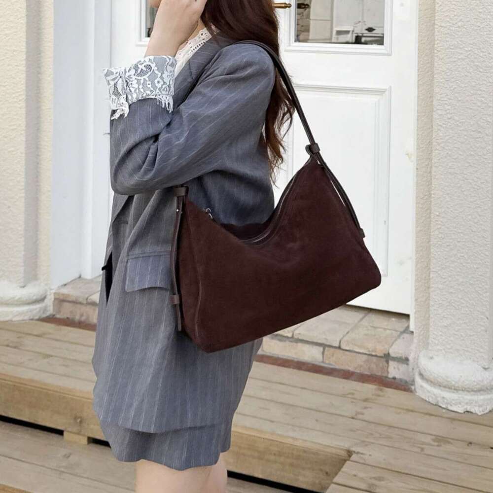 Luxury bag Autumn Winter New Underarm Simple High end Suede Dumpling Large Capacity Fashion Genuine Leather Bag for Women