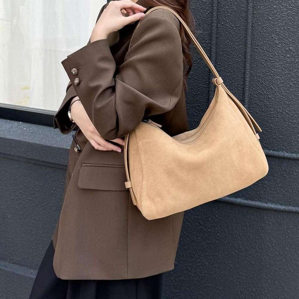 Luxury bag Autumn Winter New Underarm Simple High end Suede Dumpling Large Capacity Fashion Genuine Leather Bag for Women