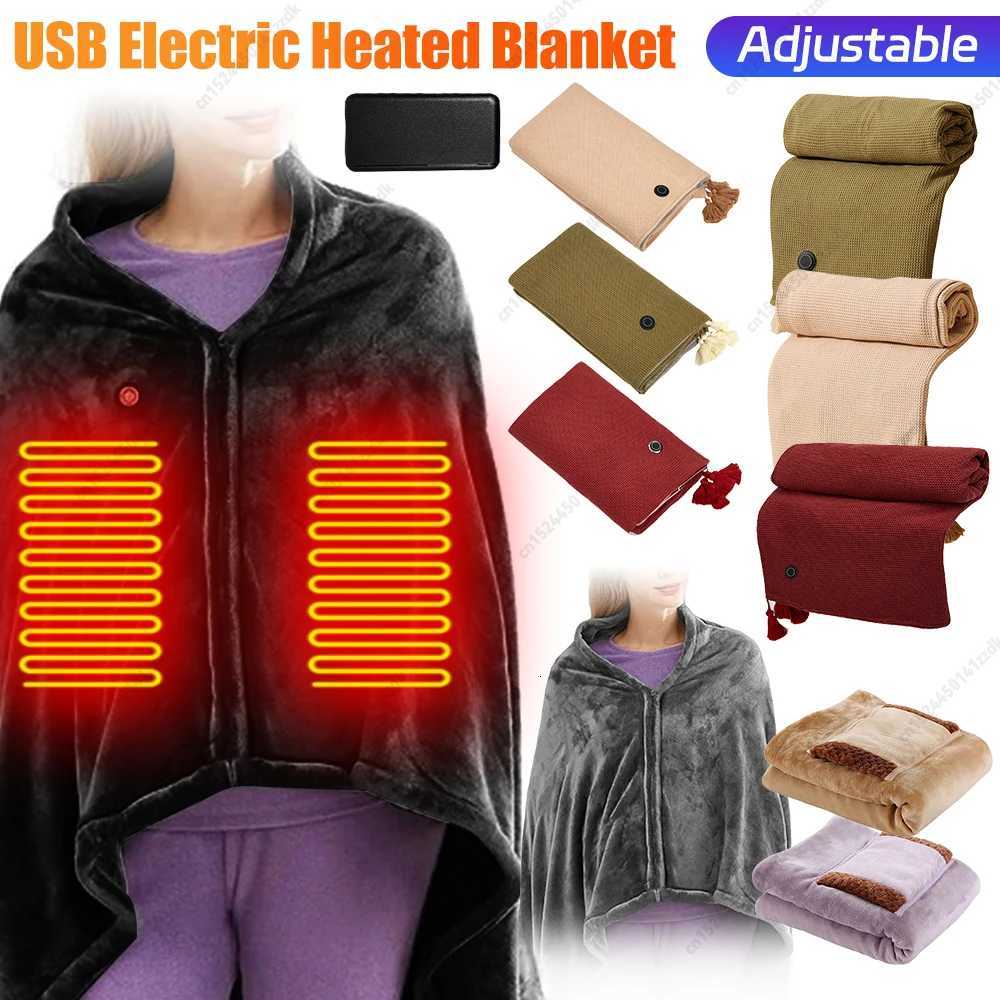 Body Warmer Blanket Zipper Coral Velvet Blanket Portable Quickly Heated Cape Pad Y251014