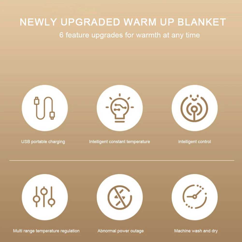 Heated Electric Blanket USB Heated Blanket 39 X 31 In Flannel Heating Blanket Fast Heating Warming Blanket for Home Office Use Y251014