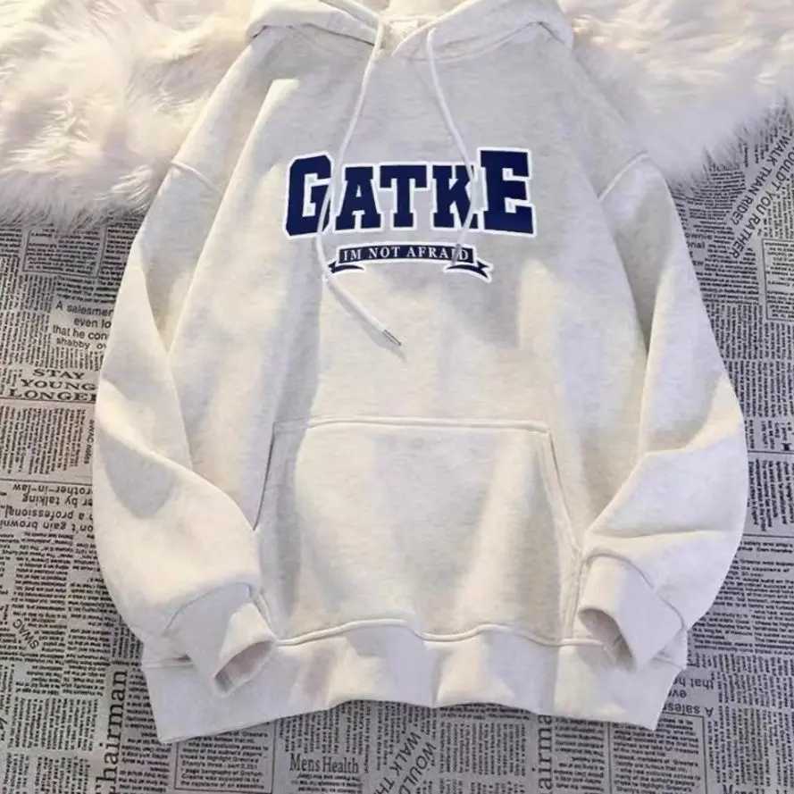 New Letter Print Casual Fashion Mens Pure Cotton Hoodie Loose Street Comfort High Quality Hoodie Unisex Autumn and Winter J251203