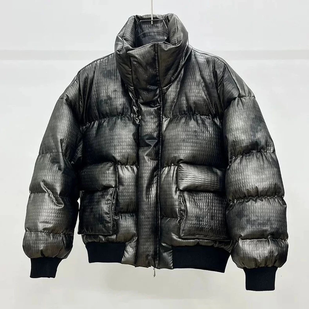 Autumn Winter Mens Loose StandUp Collar Thickened Cotton Coat High Quality Short Casual Bread Coat Trend Warm Street Y2k Jacket 251011