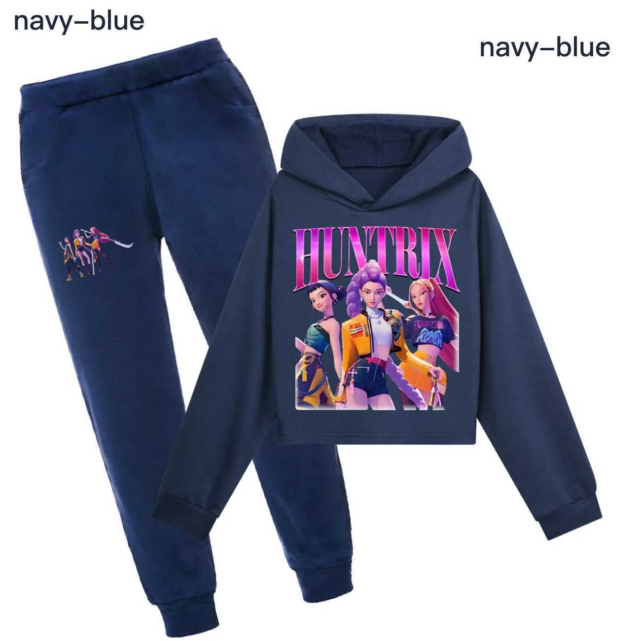 KPop Demon Hunters Huntrix Hoodies Sweatshirts Child Clothing Sets Child Girl Tops Pants 2 Pcs Suits Kids Teens Tracksuits Set X251014