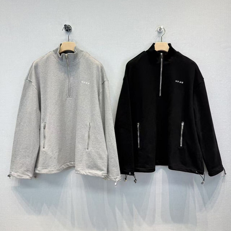 Designer Half Zipper Sweatshirt For Women Letter Embroidered Long Sleeve Jumper Top Autumn Spring Unisex Sports Loose Sweatshirts