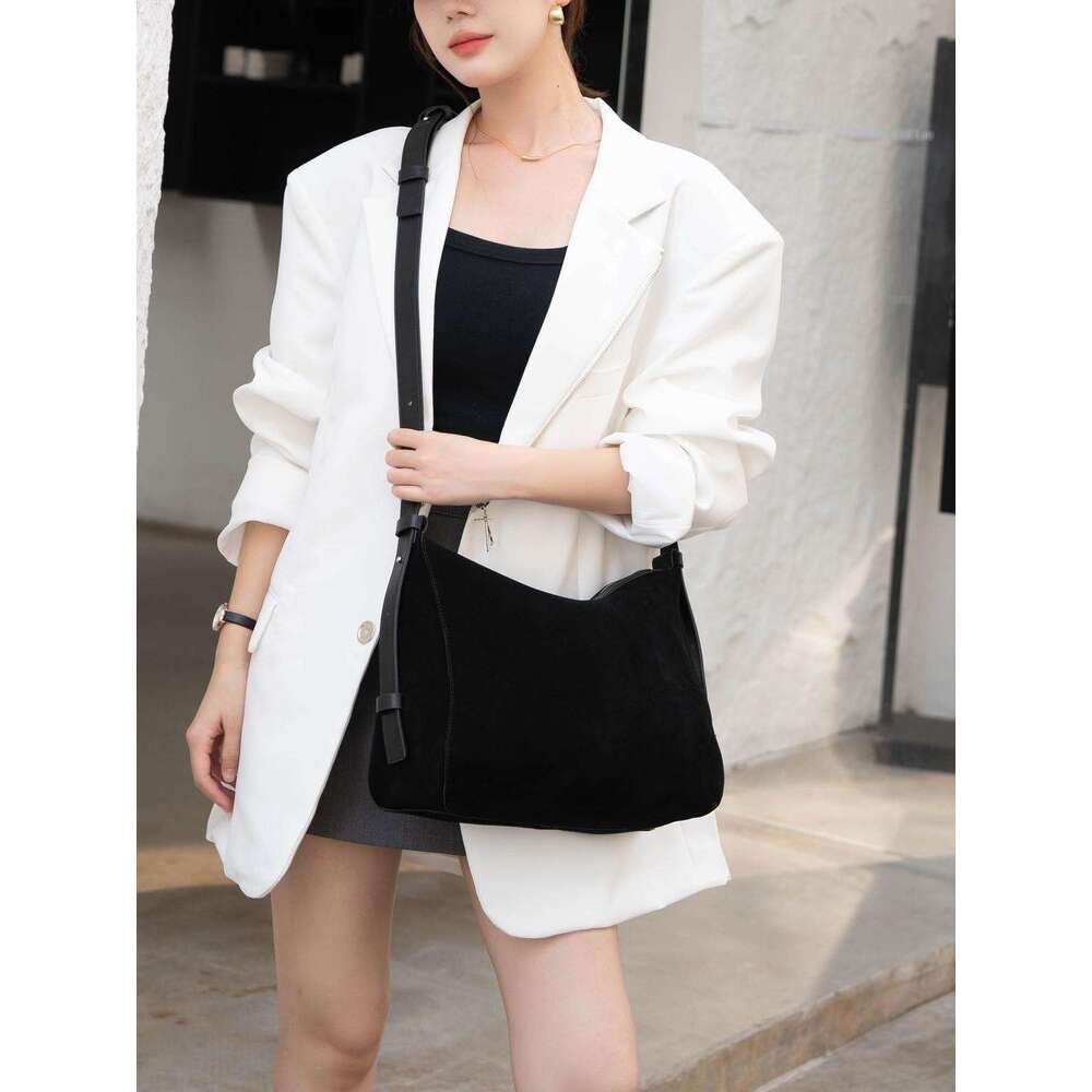 Luxury bag Autumn Winter New Underarm Simple High end Suede Dumpling Large Capacity Fashion Genuine Leather Bag for Women