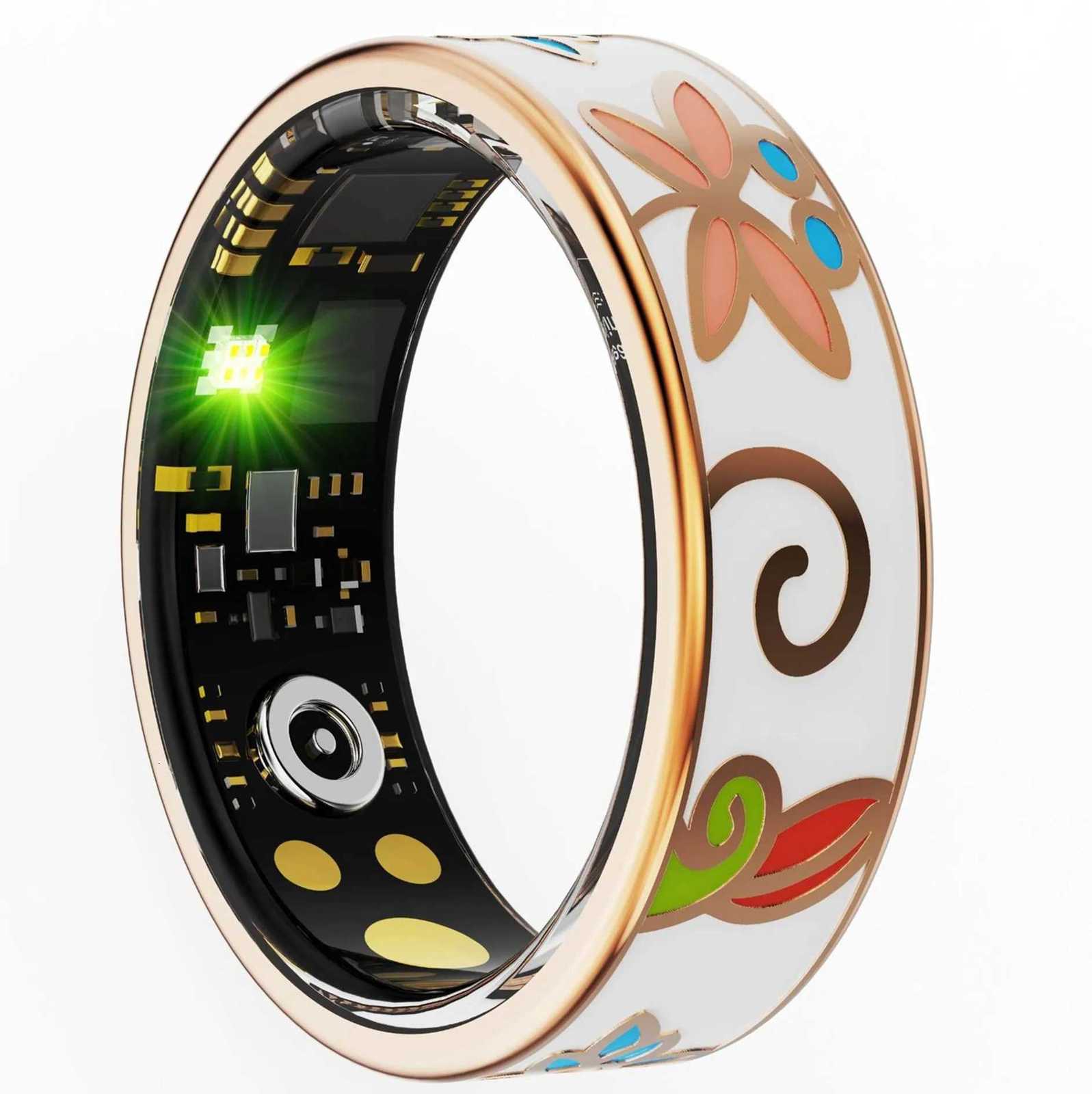 Enamel Smart Ring Rate Blood Pressure Health Monitoring Outdoor Sport Fitness Tracker Waterproof Bracelet Rings Y251014