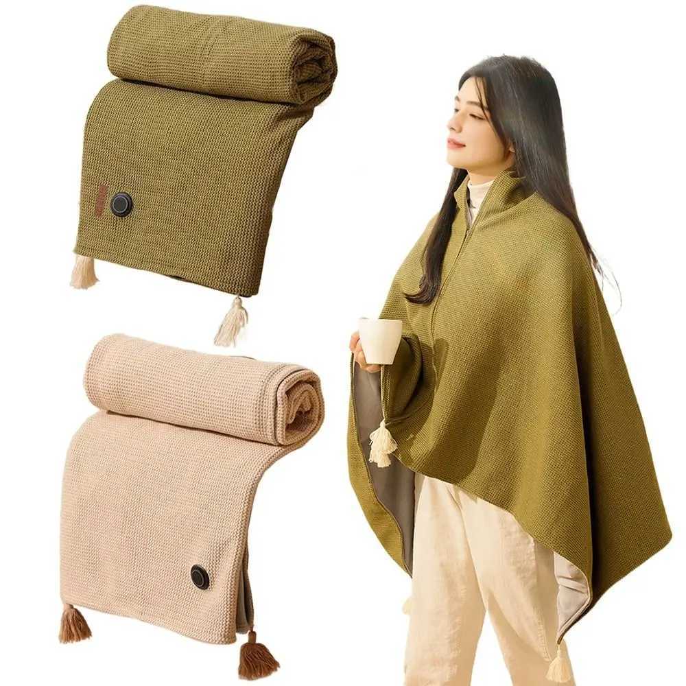 Washable Wearable USB Heating Blanket 3 Modes Foldable Electric Heating Pad Quickly Heating Zipper Closure Y251014