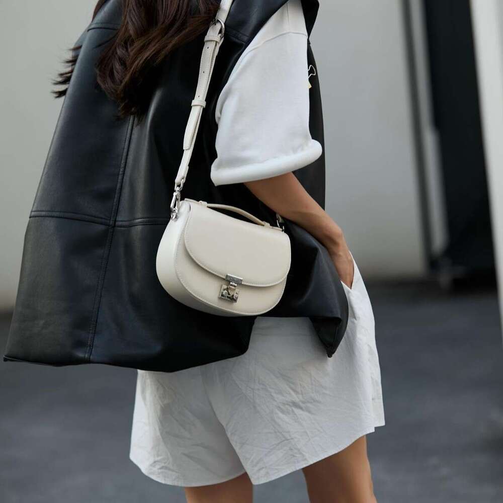 Luxury bag High end Saddle Fashion Lock Handbag Niche Design Genuine Leather Crossbody Women s Small Bag