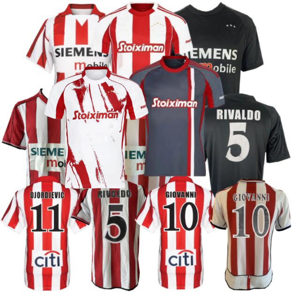 25 26 olympiacos piraeus 2001 02 03 04 05 retro Soccer Jerseys TAREMI HEZZE RODINEI GELSON.M EL KAABI VELDE YAZICI GIOVANNI RIVALDO 2025 2026 100th football shirt