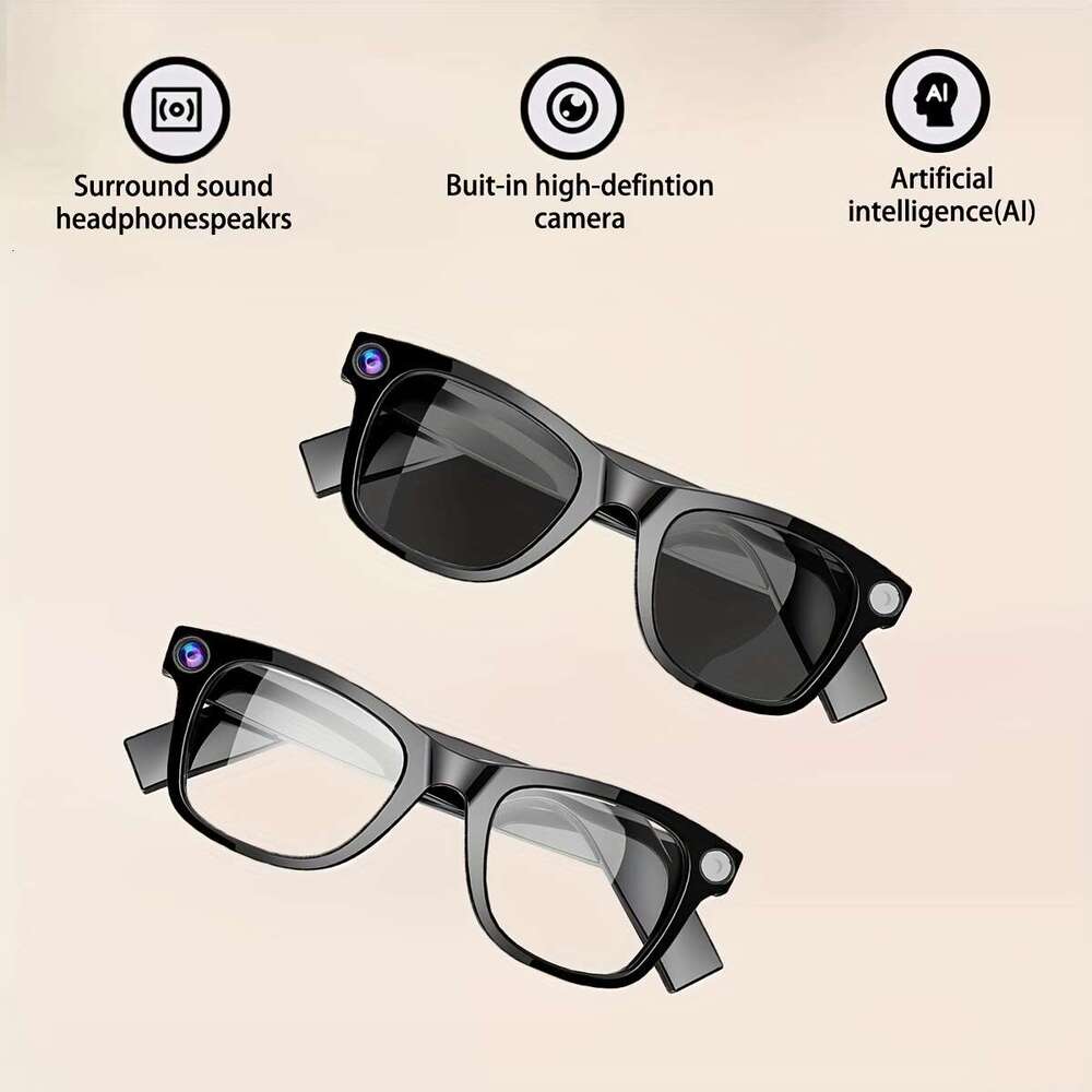 Compatible Apple Ios & Android AI Smart Glasses With Camera, Noise-Canceling Call Function, Music Player, Real-Time Translation, Screen Display Perfec