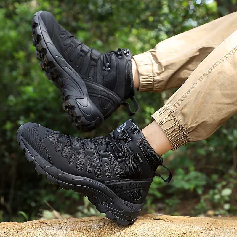 Hiking Shoes for Mens Boots New Platform Athletic Boots Outdoor Waterproof Casual Sneakers Working Men Ankle Boots C251014