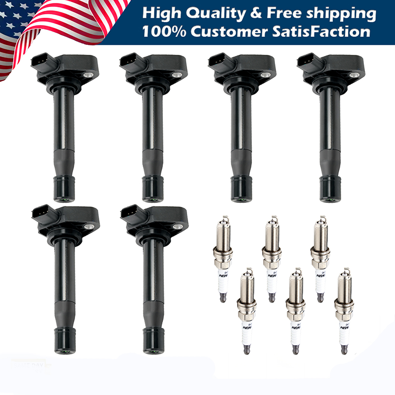 6X UF242 Ignition Coil+Iridium Spark Plug Pack For Honda Odyssey Accord Acura