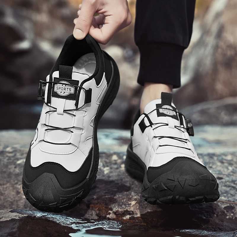 Fashion Knob Walking Shoes Men Outdoor AntiSlip Hiking Shoes For Men Platform Breathable Trekking Sneakers Men Working Shoes C251014