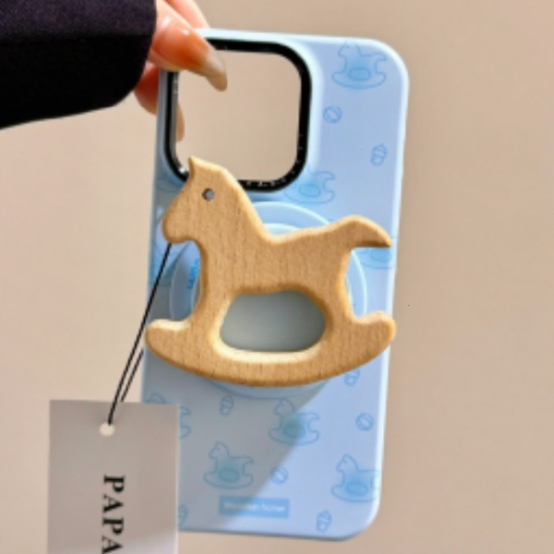 for iPhone 16 Pro Case with Yellow and Blue Background Pattern 3D Mouse Carousel Stand Leather Touch Comfortable Handcrafted Cover for iPhone