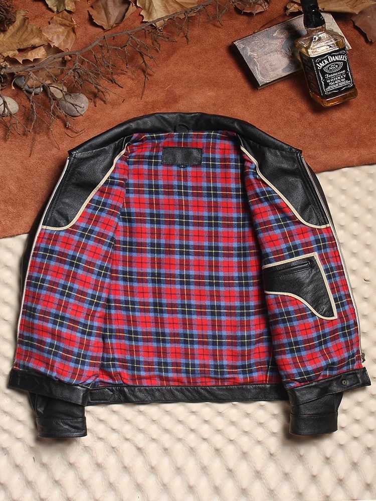 Harann De Fei Genuine Cowhide Leather Jaet Thi Outerwear Mens Pilot Sle Zipper Closure ort Fit Youthful Autumn Coat J251014