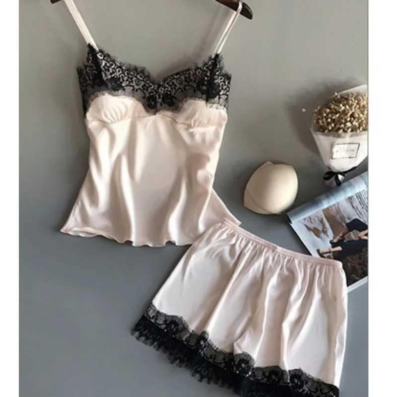 Sling Pajamas Female Summer Soft Silk with Cushion Sleepwear Homewear Gathered Large Size Sexy Nightwear Women LoungewearT251014