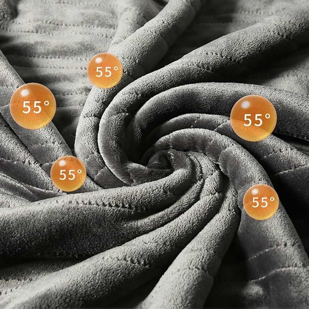 Flannel Electric Heated Blanket Bed Warmer Soft Nap Throw with 9 Heating Levels 12 Hours autoOff 5S Fast Heat Up Washable Y251014
