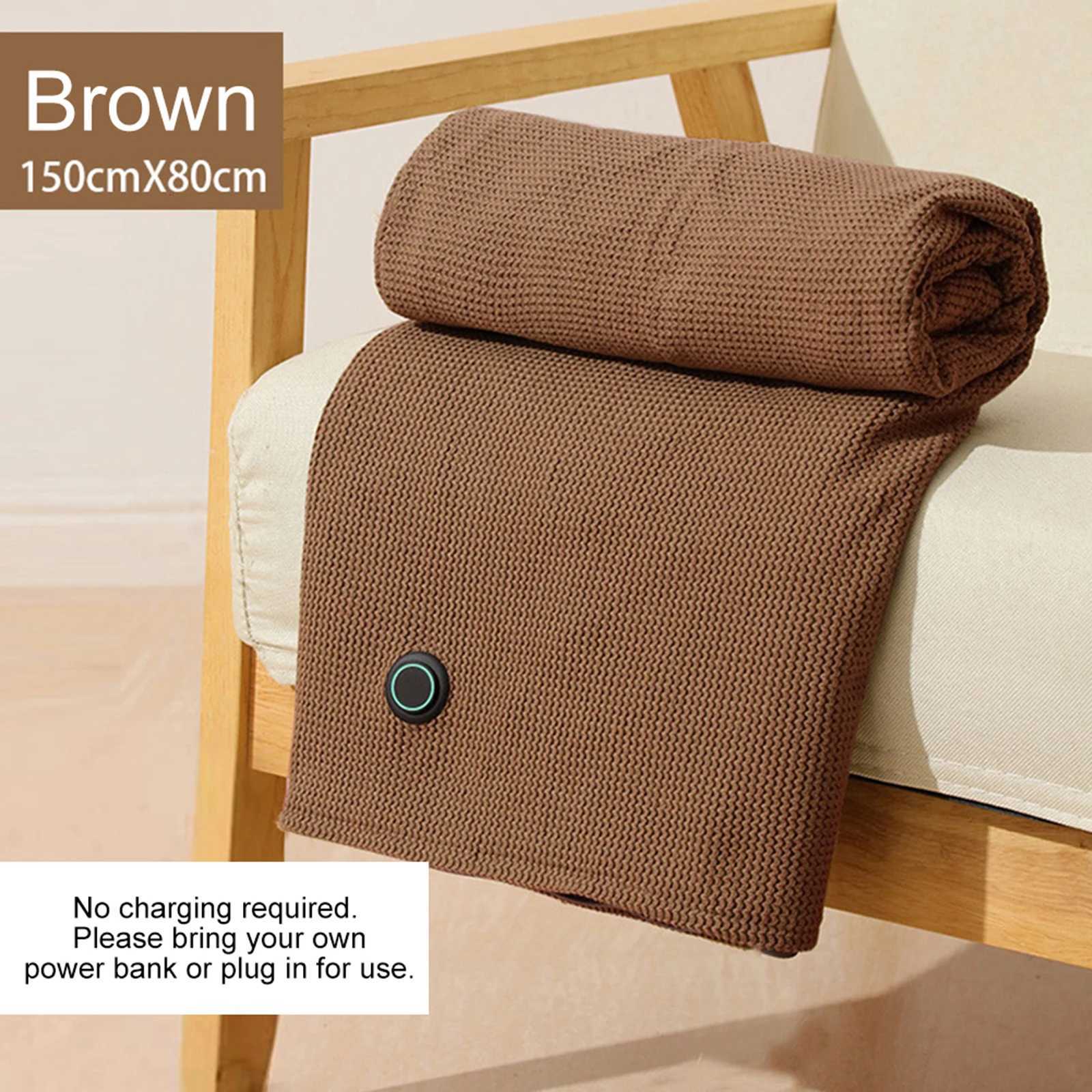 Corded Heated Blanket USB Powered Soft Zipper Shawl Wrap 3 Temperature Adjustment Warm Heating Scarf for Indoor Outdoor Y251014