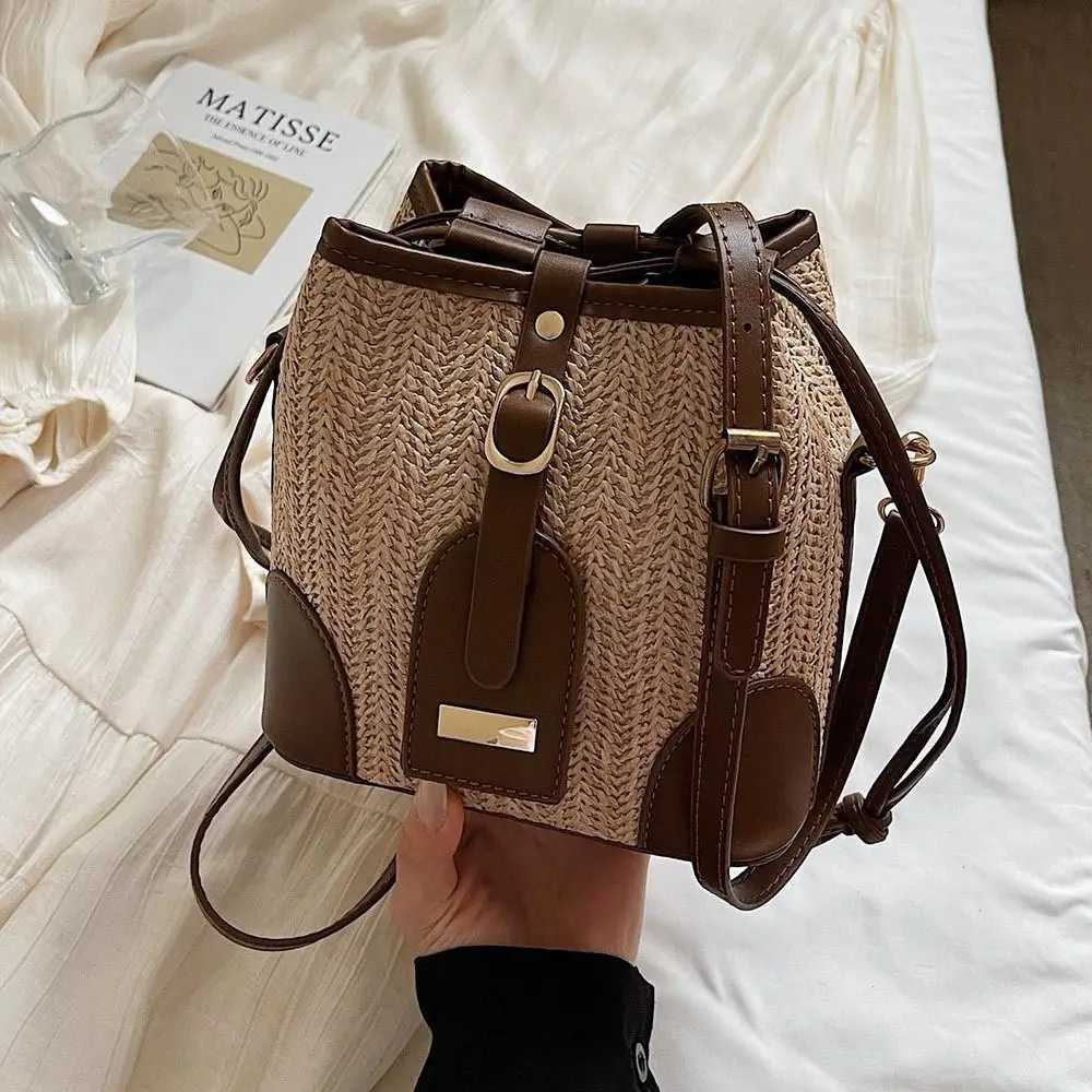 Fi Large Capacity Shoder Bags Vintage Simple Crossbody Bags Mtifunctial Casual Bucket Bag Beach D251014