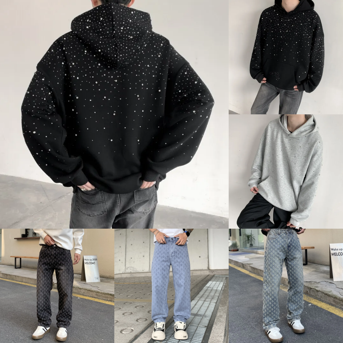 Designer Men's Hoodies Heavy high Street Hoodie Y2K For Men Sparkling Rhinestone Spring Autumn Ex High Quality Couple Sleeve
