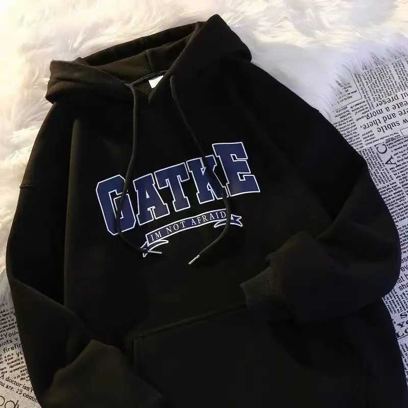 New Letter Print Casual Fashion Mens Pure Cotton Hoodie Loose Street Comfort High Quality Hoodie Unisex Autumn and Winter J251203