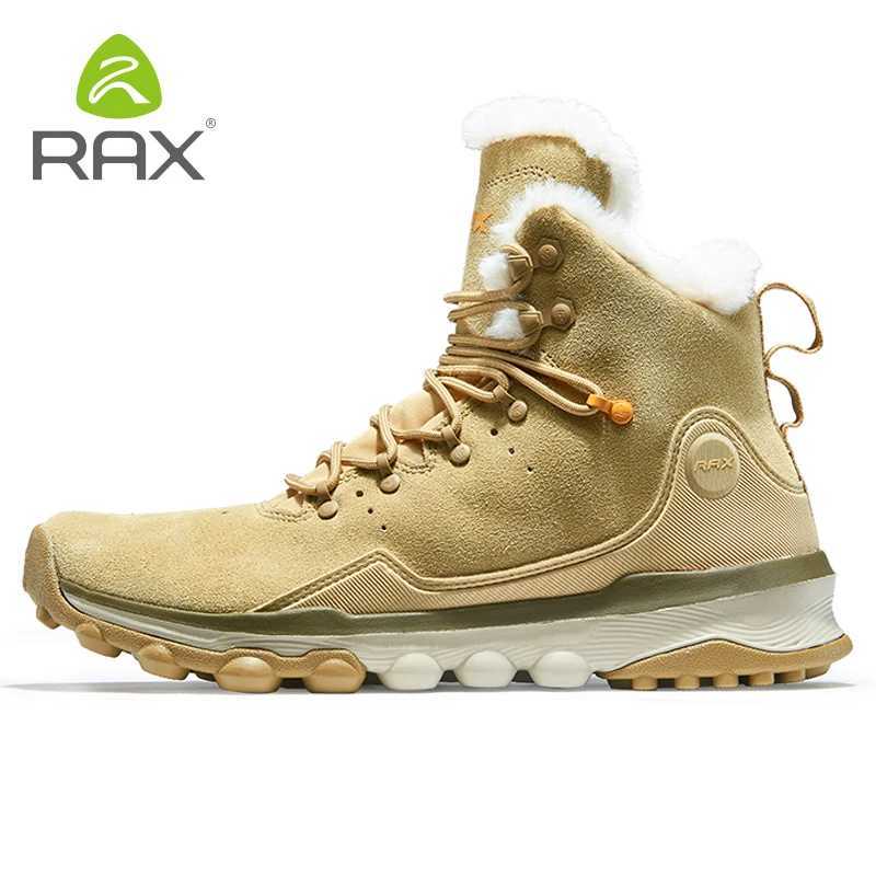 RAX Waterproof Hiking Shoes Men Winter Outdoor Sneakers for Men Snow Boots Plush Mountain Snowboots Outdoor Tourism Jogging Shoe C251014