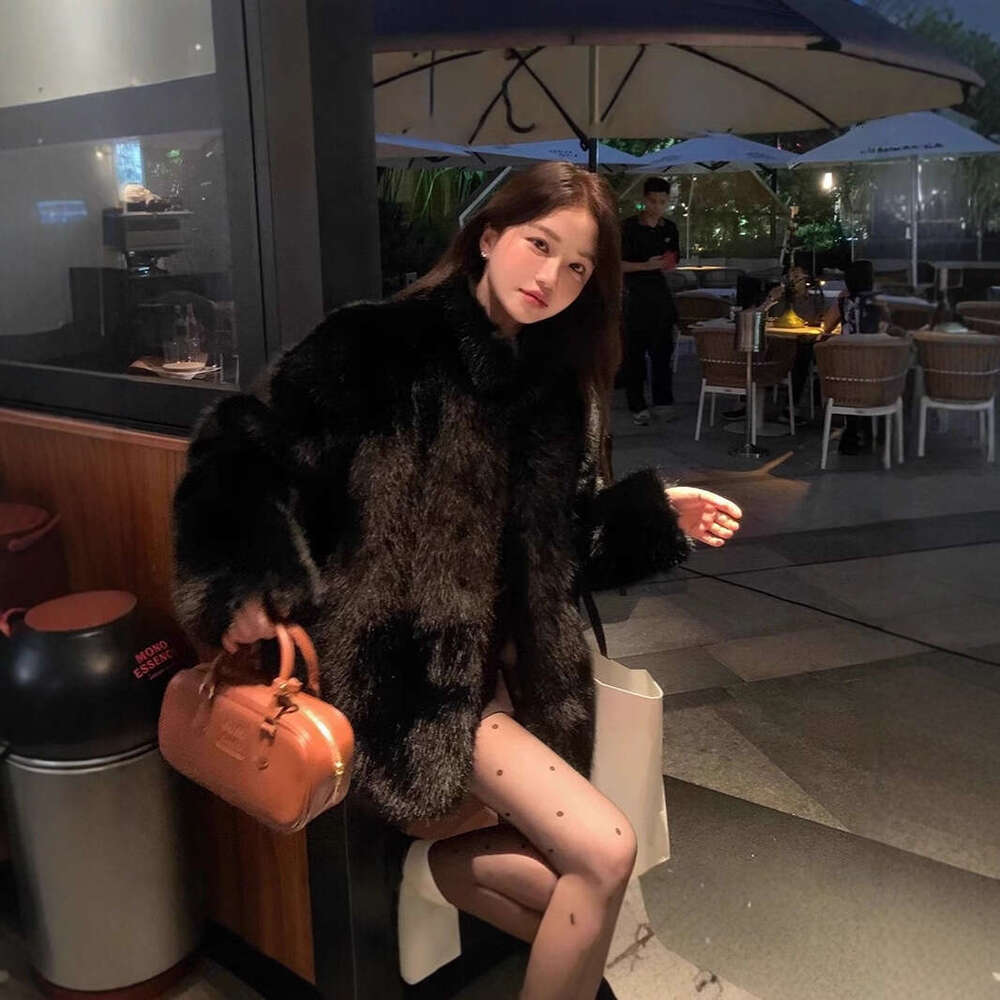 Fox Black New Faux Winter Autumn Coat for Women Warm Fur Midlength Top Ecofriendly