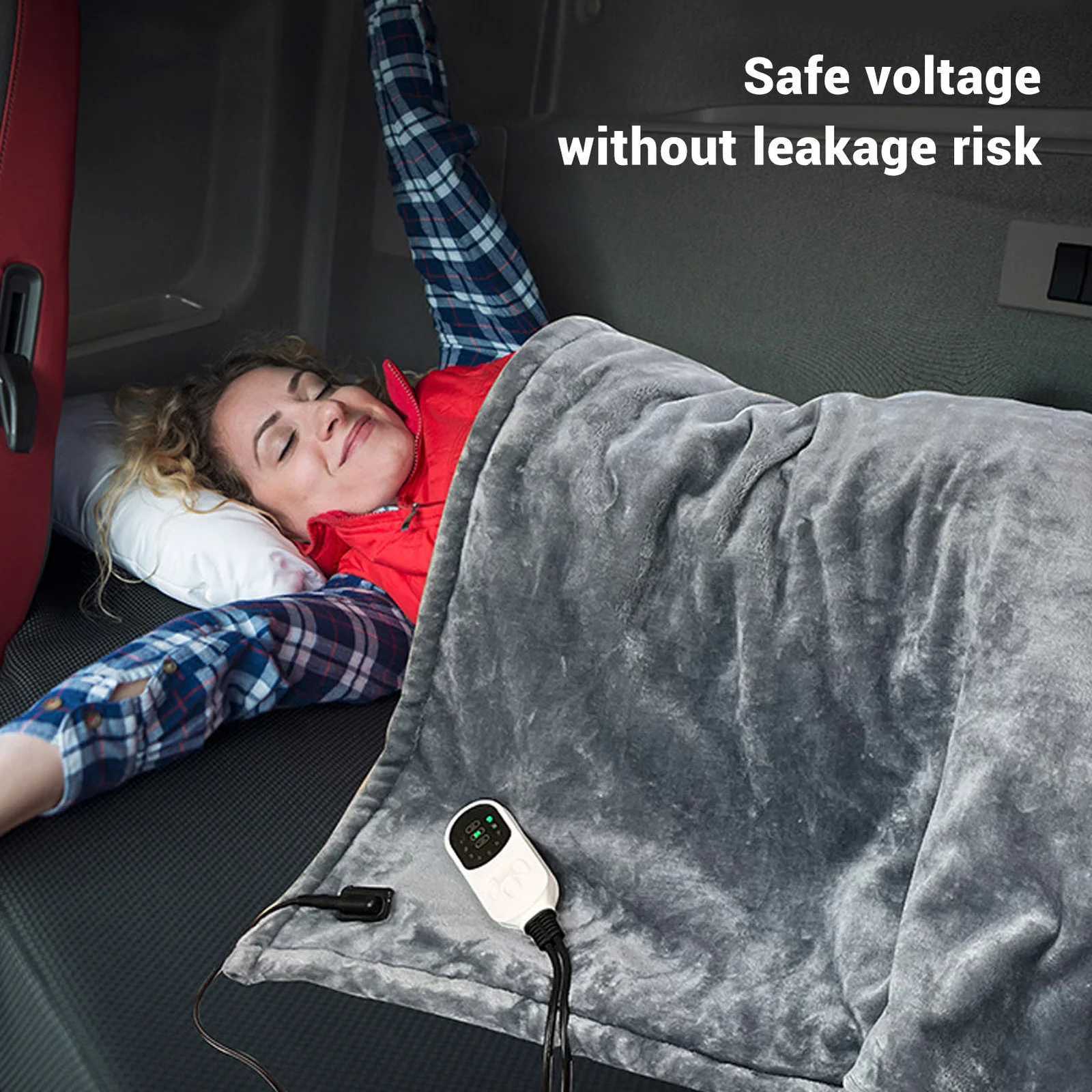 72W Heated Car Blanket Flannel Electric Car Blanket 12V Camping Electric Blanket for Travel Camping Electric Car Blanket Y251014
