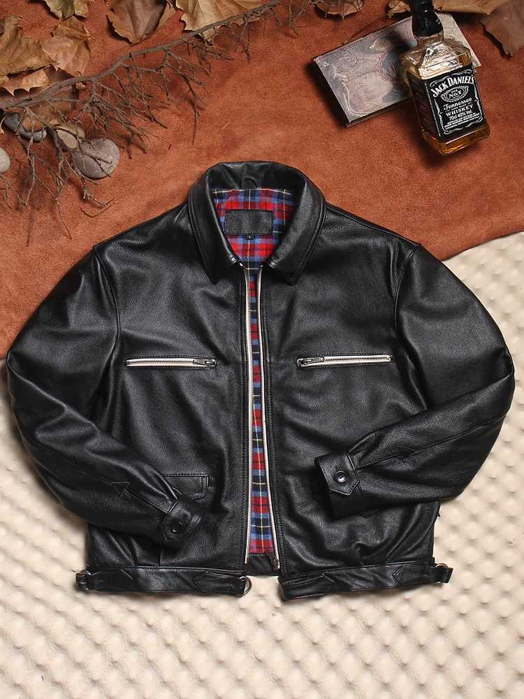 Harann De Fei Genuine Cowhide Leather Jaet Thi Outerwear Mens Pilot Sle Zipper Closure ort Fit Youthful Autumn Coat J251014