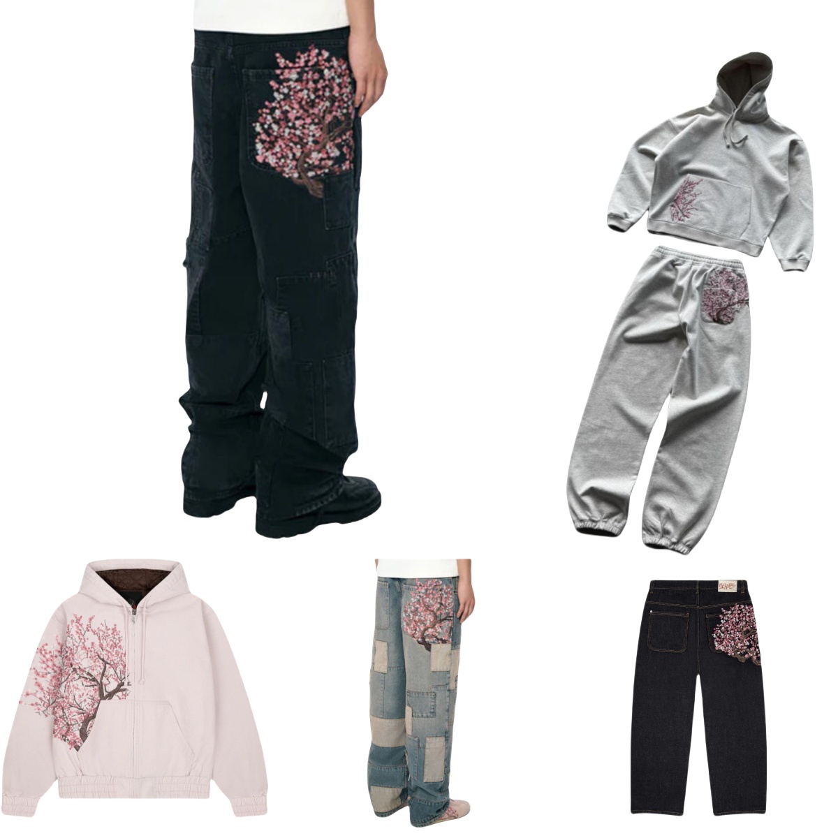 Men's Tracksuits Designer Derschutze retro Plum Blossom Embroidery straight leg pants for men and women Versatile personalized street fashion jeans