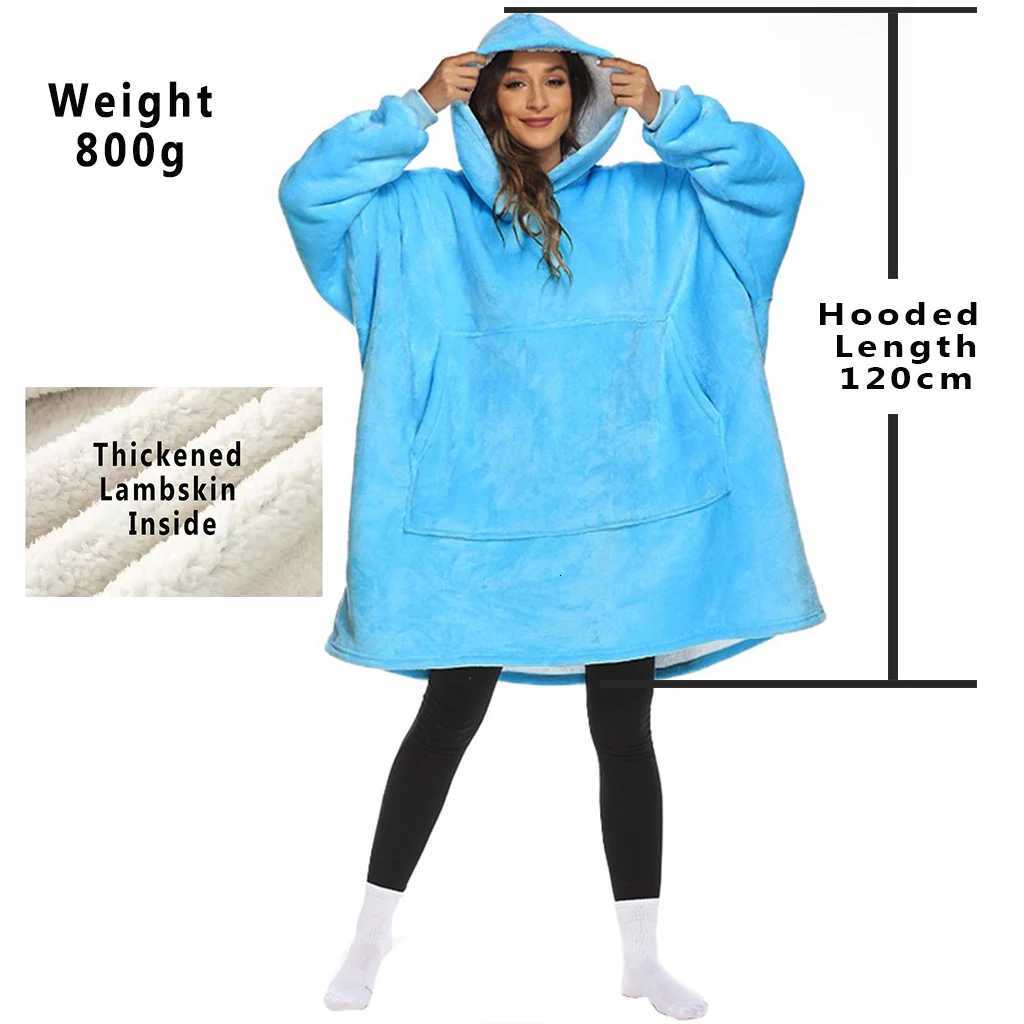 Winter New In Long Hoodie Oversized Loose Pajama Casual Matching Solid Sleepwear Fleece Warm Long Sleeve Top Pullover Homewear Y251013