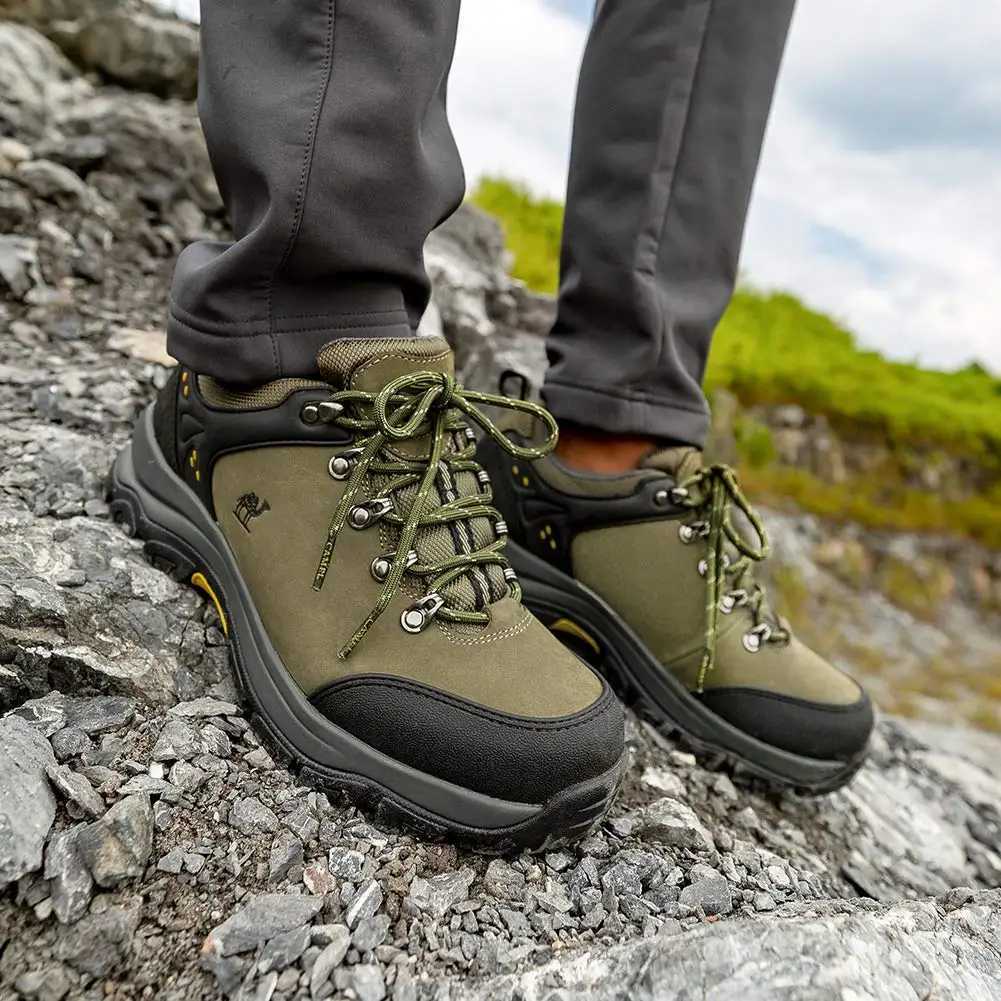 GOLDEN CAMEL Hiking Shoes for Men Waterproof Outdoor Lowtop Hiking Boots Leather Mens Trekking Shoes Walking Male Sneakers New C251014
