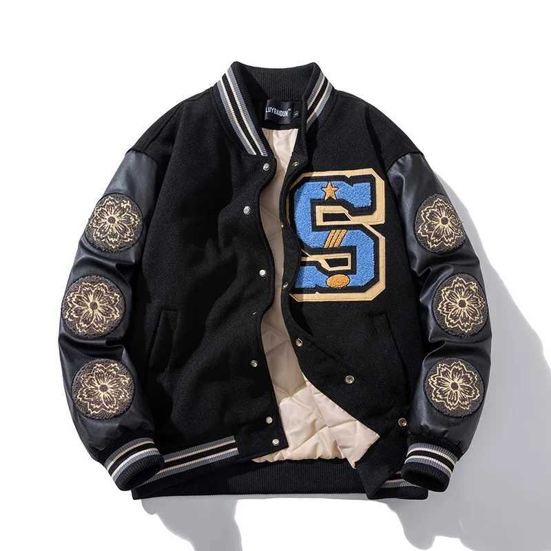 Embroidery Stadium Award Patchwork Men Baseball Bomber Jacket Unisex Women Varsity Coat University Streetwear Parkas J251103