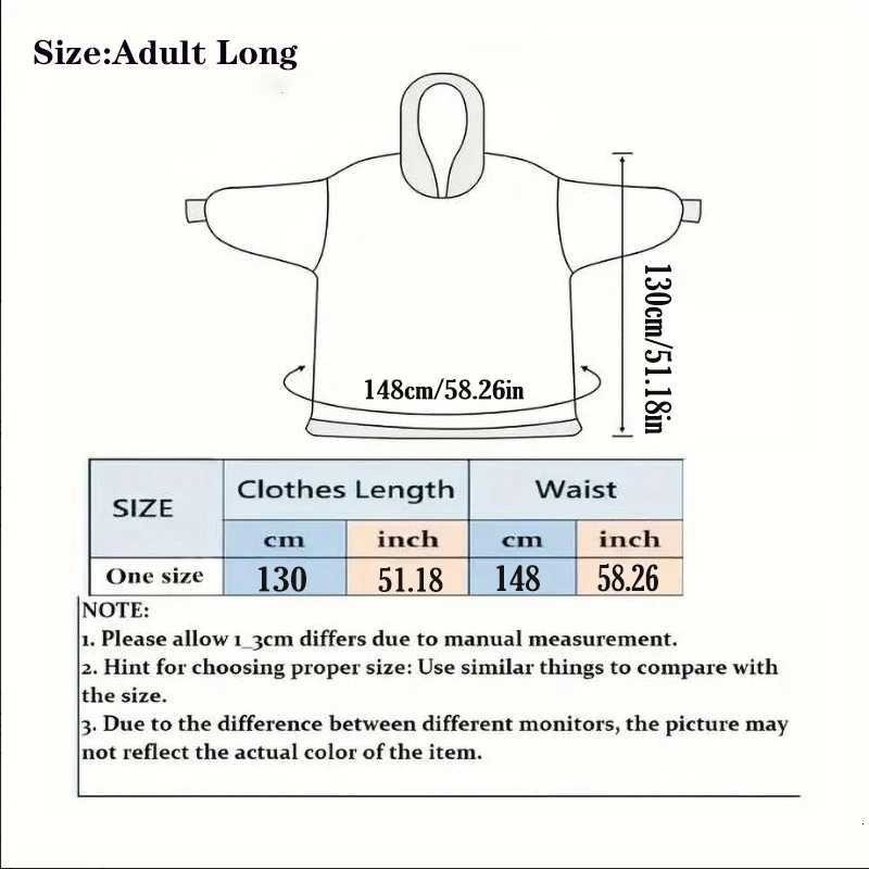 Long Oversized Blanket Hoodis Women Men Coldproof Homwear Loose Pullover Cartoon Plush Fleece Sweatshirts Wearable Blankets Y251013