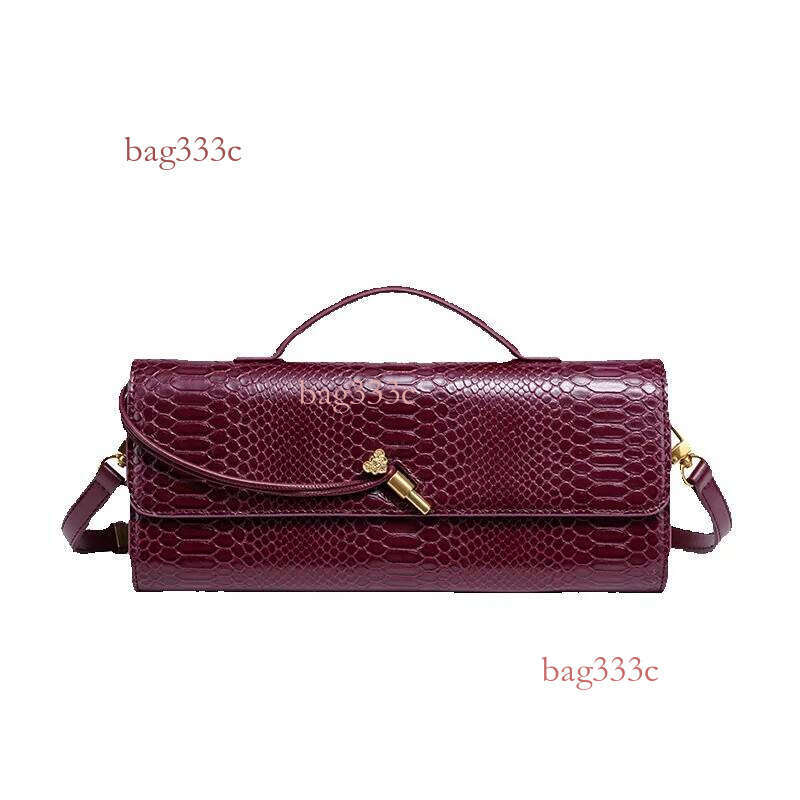Snake Pattern Organ Horizontal Small Square Handheld Shoulder Crossbody Evening Bag For Women Portable Cowhide Woven Bag