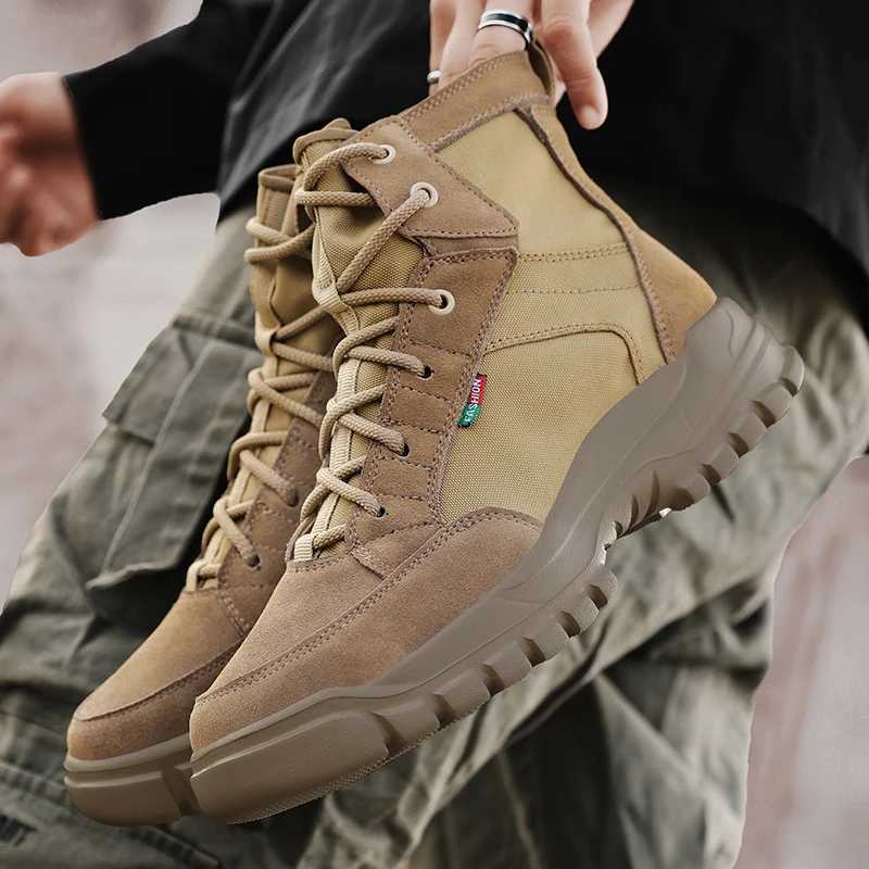 Mens Allseason Ankle Boots Desert Hiking Boots Outdoor Tactical Boots Hunting Boots Mens Work Boots Mens Casual Shoes C251014