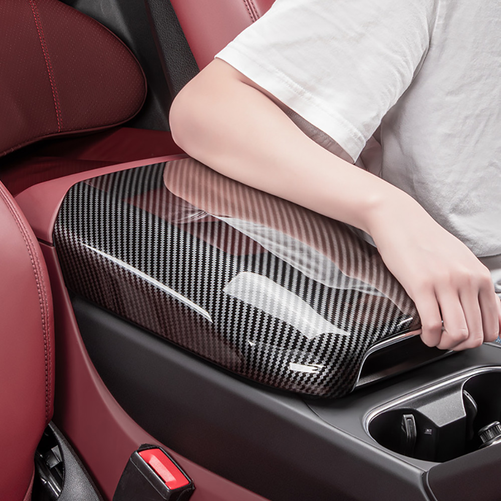 Car Carbon Fiber Center Console Armrest Box Panel Protection Cover Trim For Porsche Cayenne 2018-2024 Interior Accessories