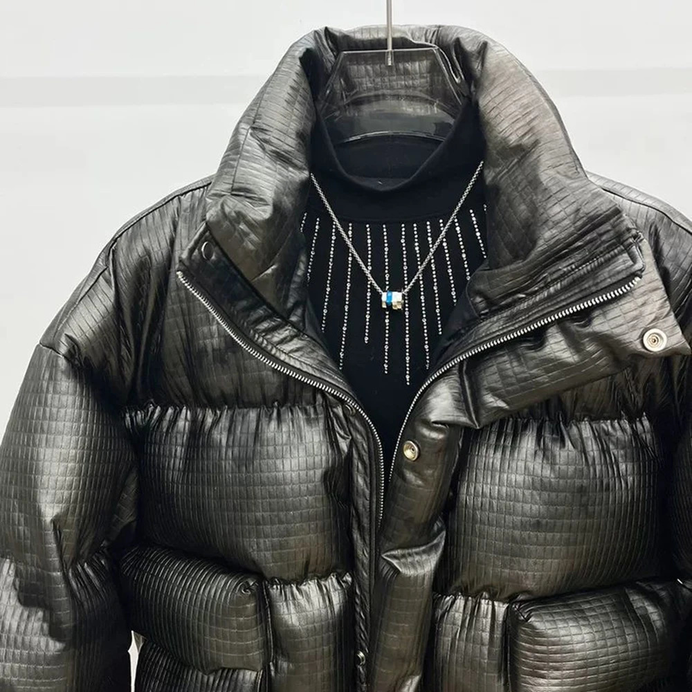 Autumn Winter Mens Loose StandUp Collar Thickened Cotton Coat High Quality Short Casual Bread Coat Trend Warm Street Y2k Jacket 251011