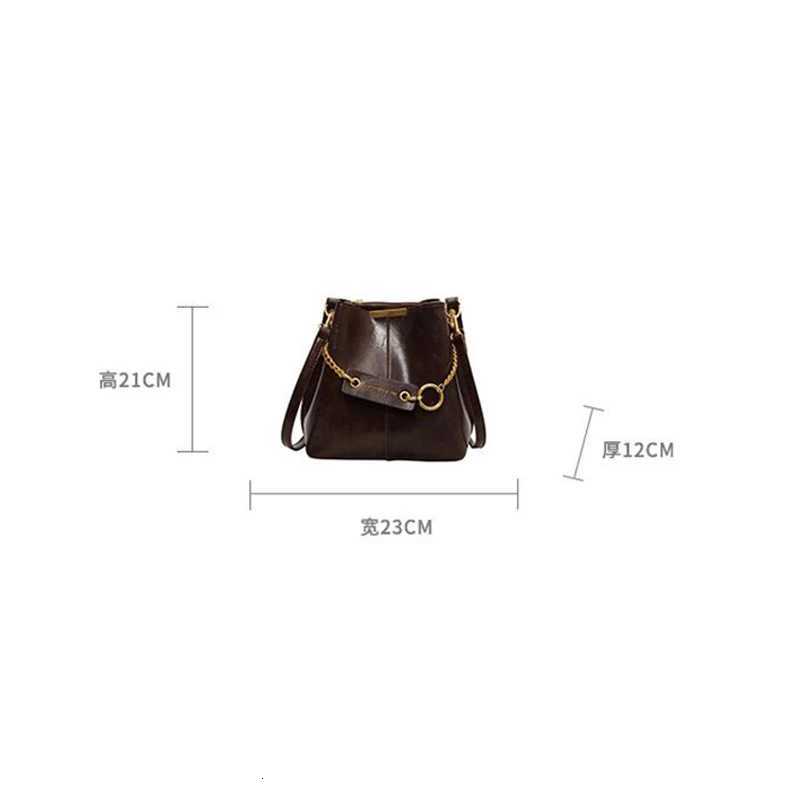 Chain Bucket Bag 2025 Korean Trend Crossbody Handbag Wen PU Leather Shoder Messenger Bag Fem D251014