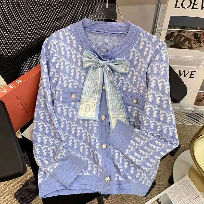 Spring Autumn Sweater Jacket 2025 New Women's Design Fashion Knitted Cardigan Coat Red Pink Black Grey Knitwear Tops Female