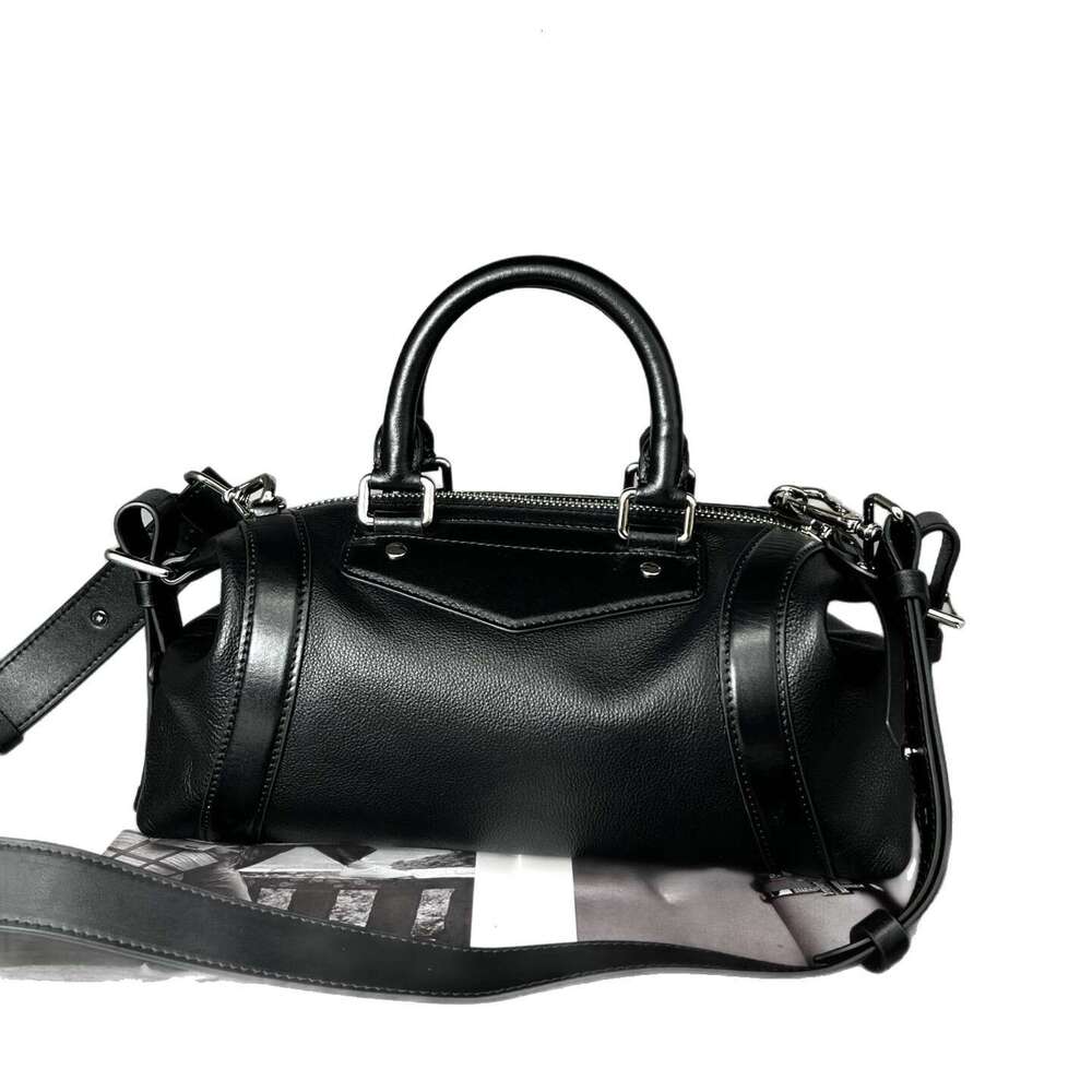 Luxury bag Show Biker Motorcycle Bag Lisa Same Style Top Layer Cowhide Stitching Handbag High Quality Genuine Leather