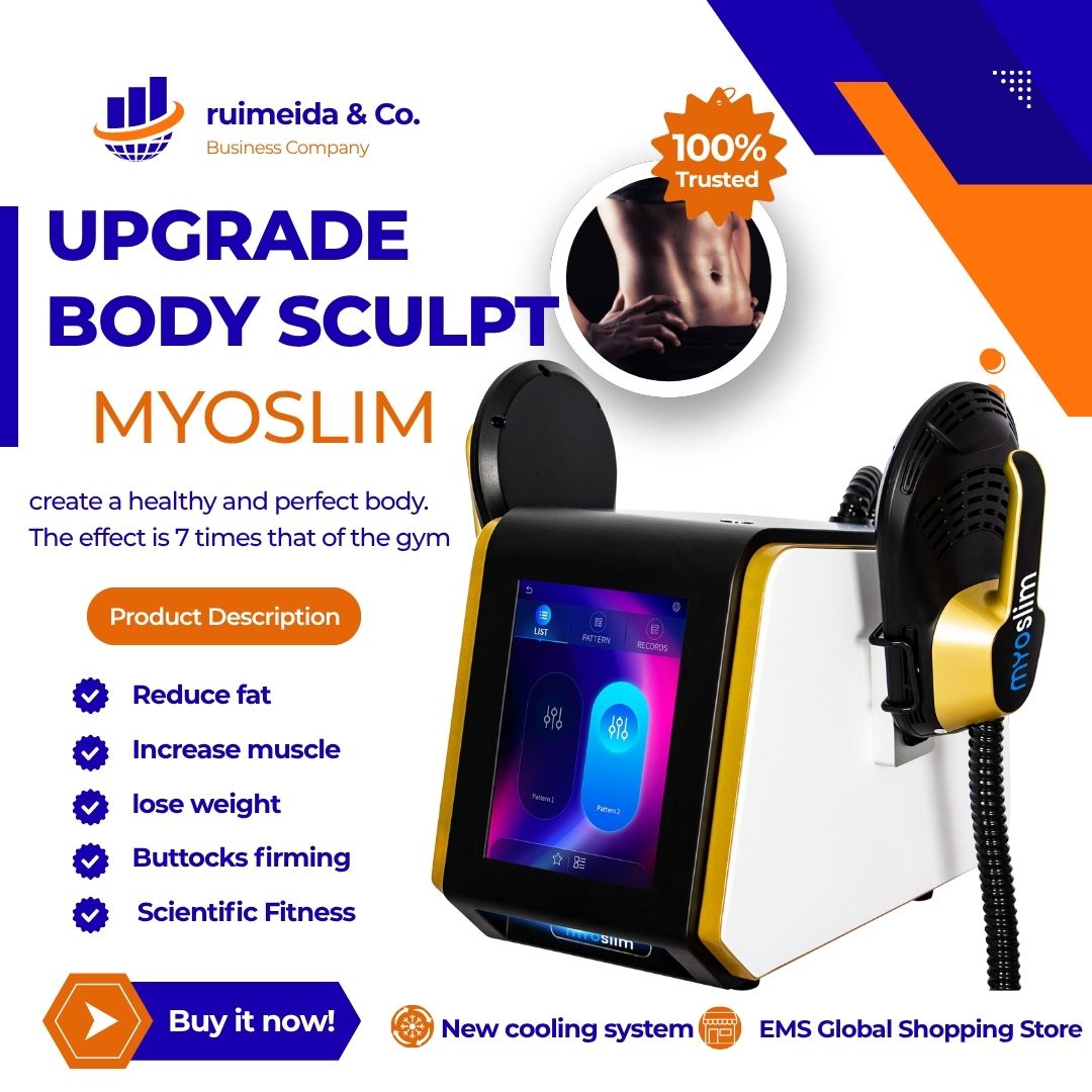 Portable EMS Body Sculpting Machine 6500W MYOSlim HI-emt Fat Reduction Tighten Skin and Build Abs Non-Invasive Slimming Equipment