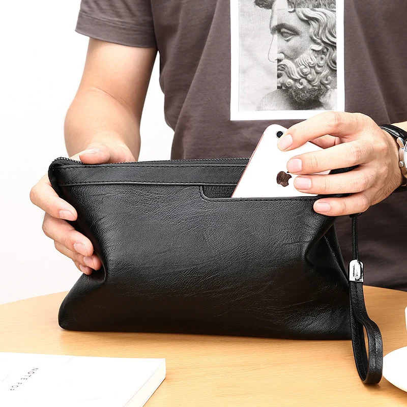 Fashion n Business Clutch Bag High Quality PU Leather Envelope Bags Casual Travel Mens Wallet Cell Phone Pocket 251014