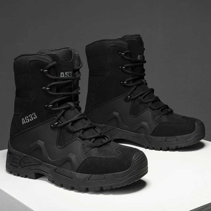 2024 New Triangle Region CrossBorder Mens Tactical Boots Outdoor Hiking Camping Warfare Ankle Height Winter Season C251014
