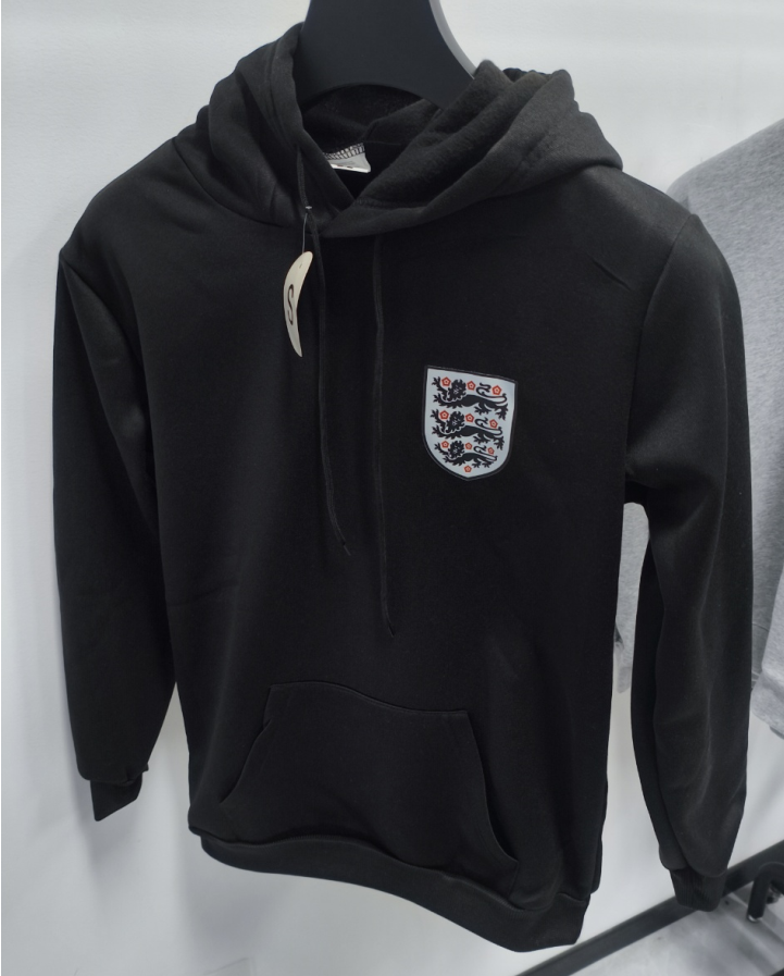 Men's Casual Hooded Sweatshirt with England Flag Print - Winter Pullover, Regular Fit Hoodie for Casual Attire, Sweater Hoodie