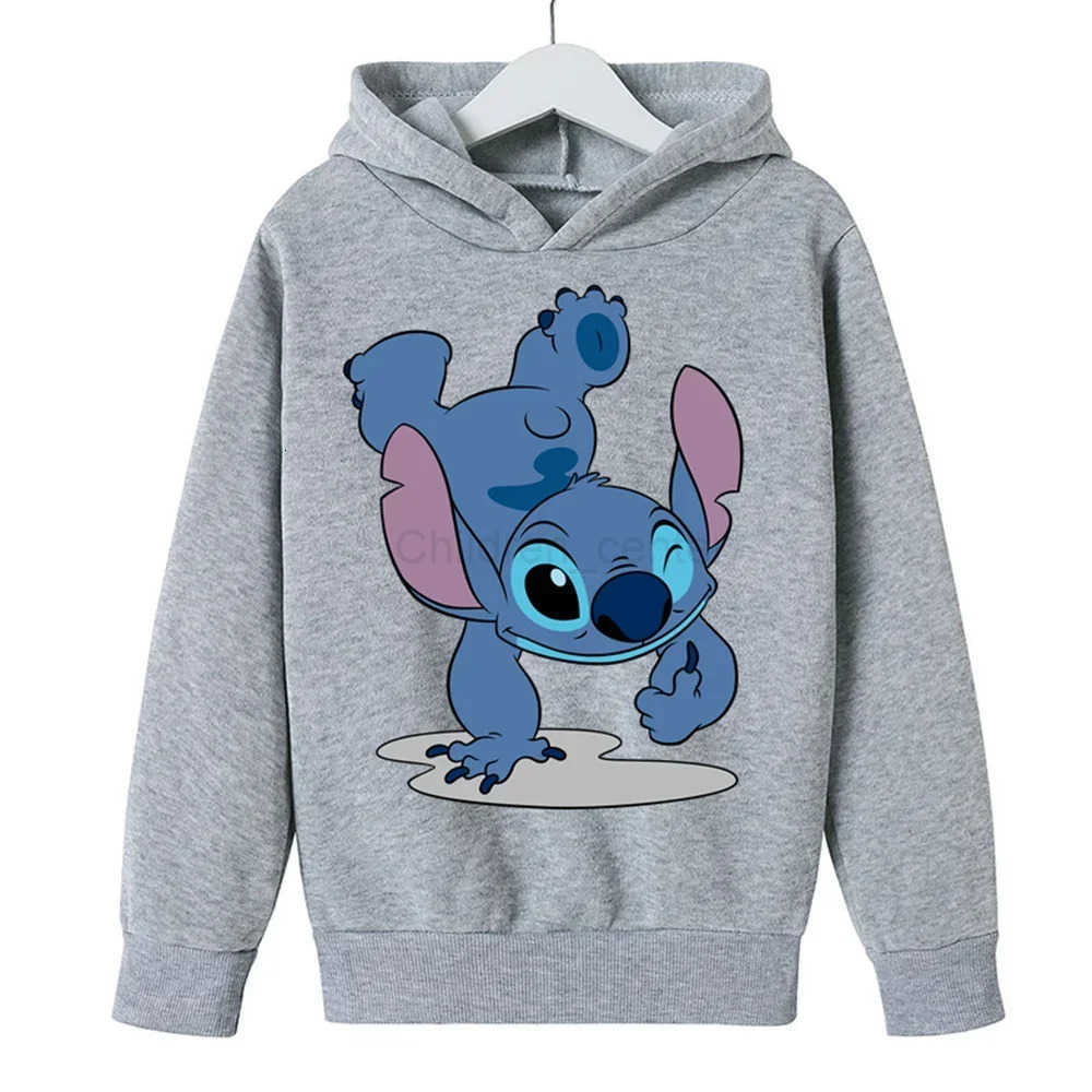 Disney Kawaii Lilo Stitch Hoodie Kids Clothes Girls Clothing Fashion Baby Boys Clothes Autumn Warm Stitch Sweatshirt Children Tops H251014