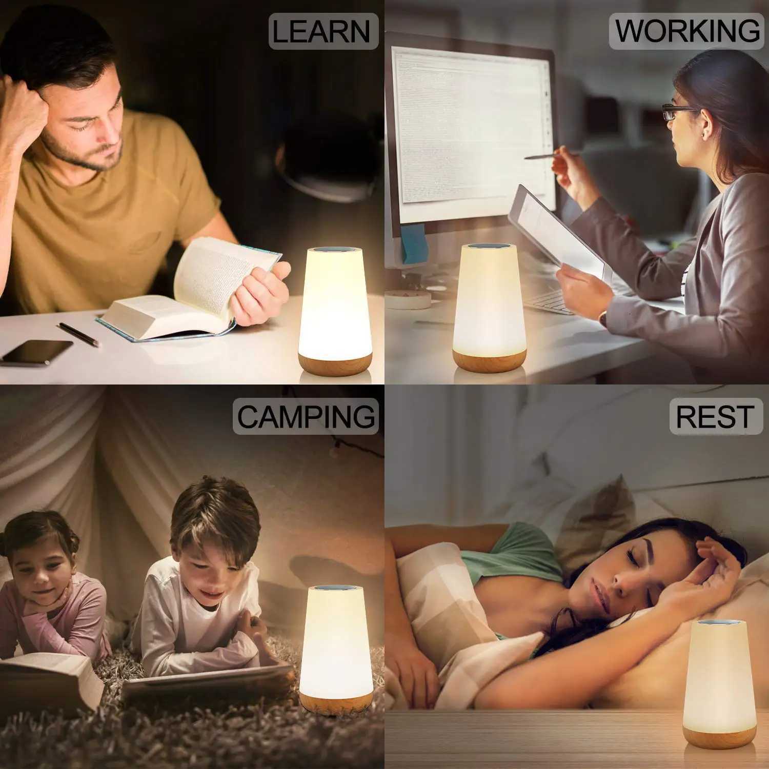 13 Color Changing Night Light Remote Control Touch USB Rechargeable RGB Night Lamp Dimmable Lamp Portable Table Bedside Lamp Z251014
